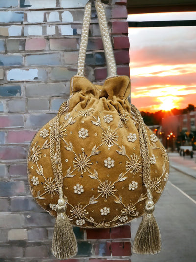 Antique Gold Blossom Potli