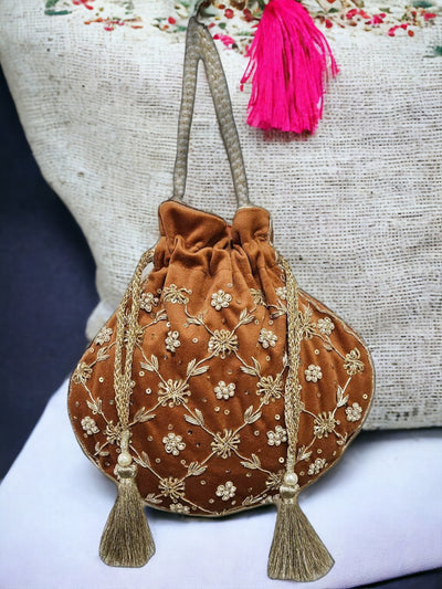 Antique Gold Blossom Potli