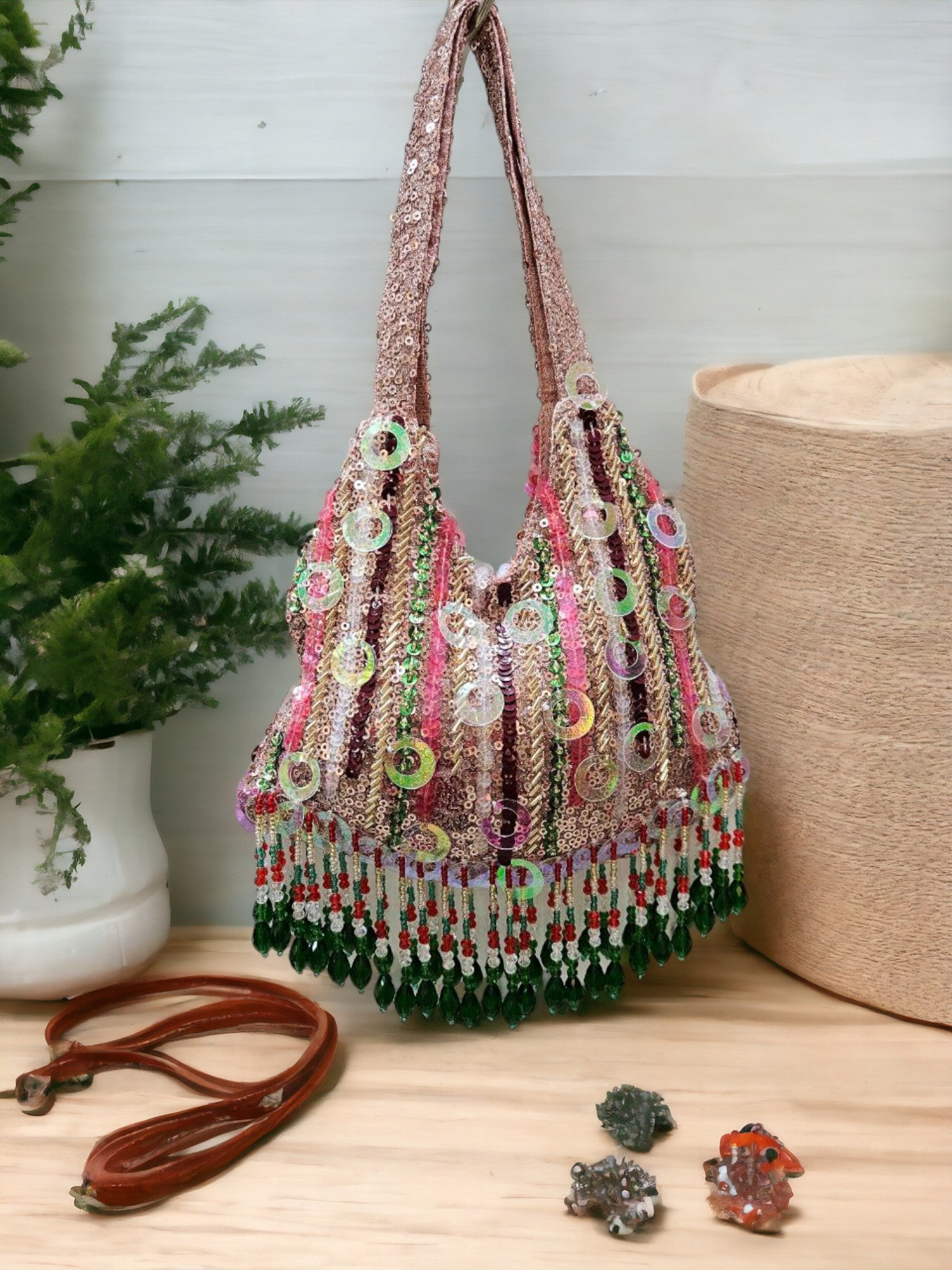 Multicolor Mirror & Sequin Potli
