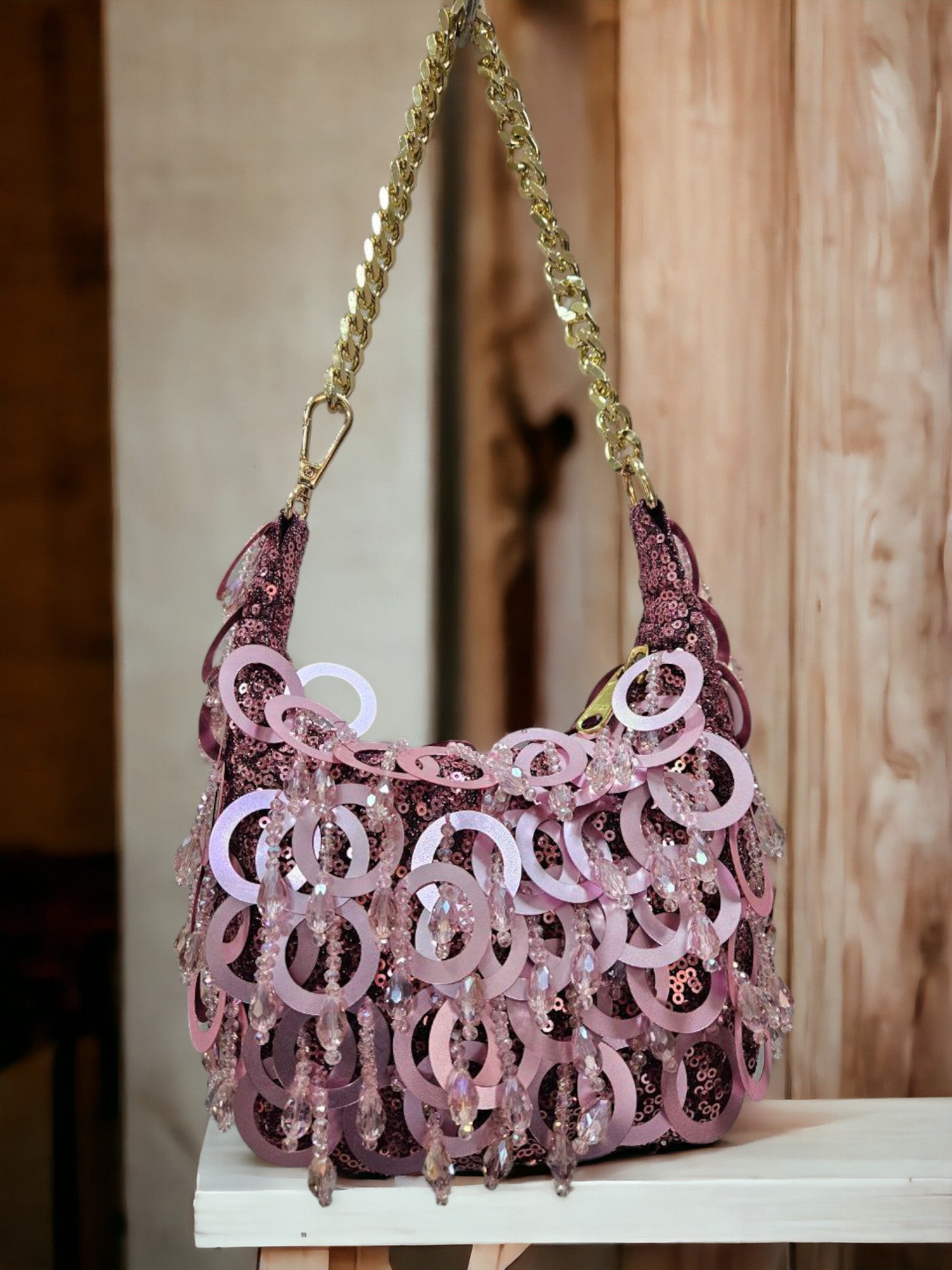 Rose Petal Sequin Potli