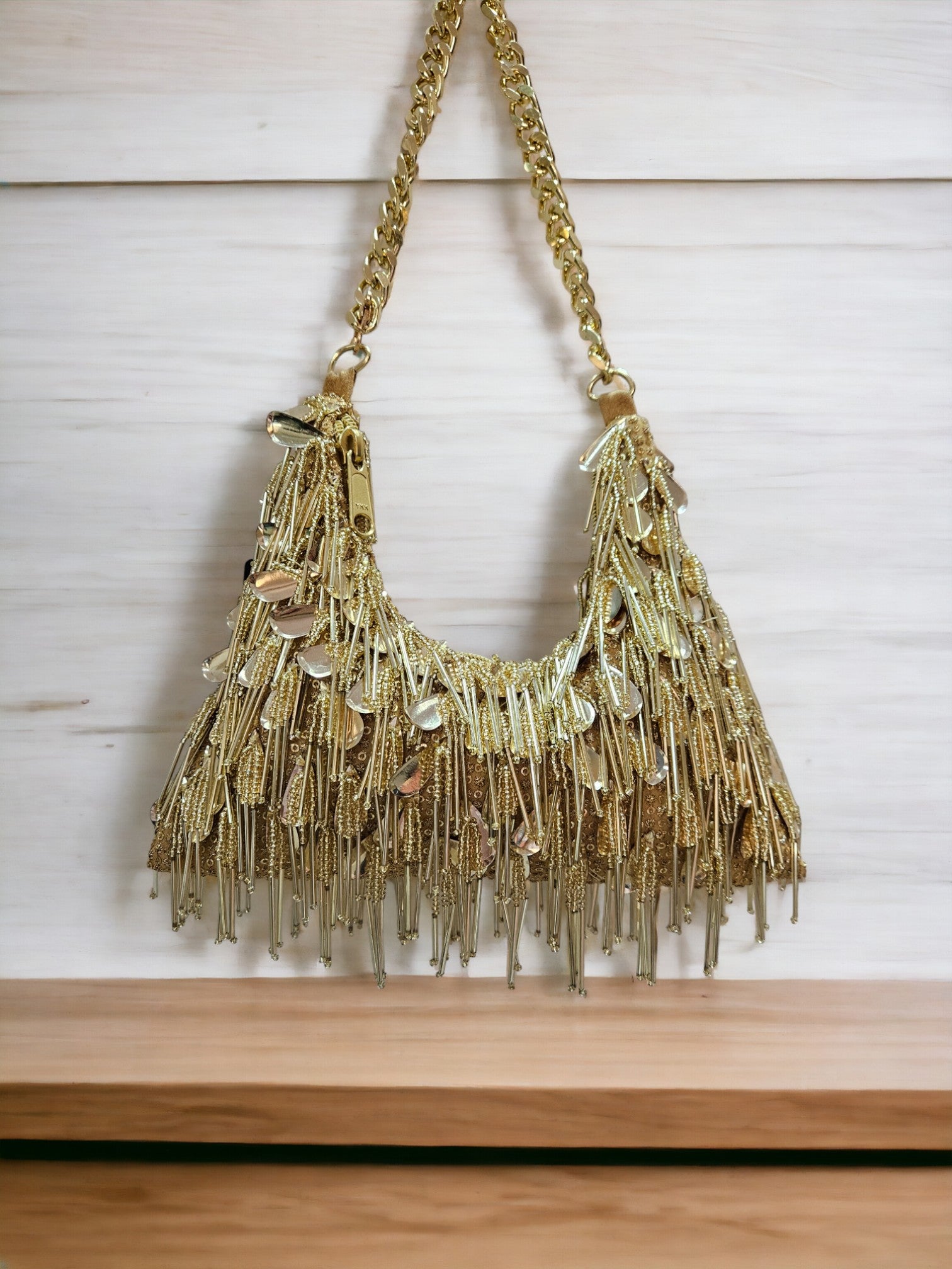 Golden Gilded Fringe Potli