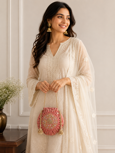 Gold Elephant Motif Potli