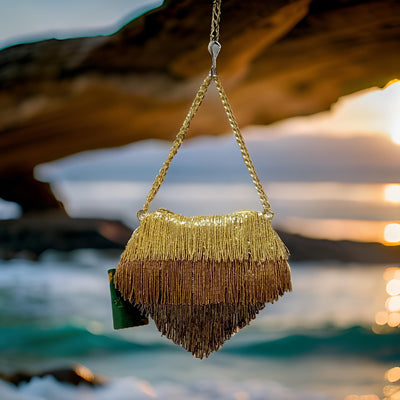 Golden Cascade Beaded potli