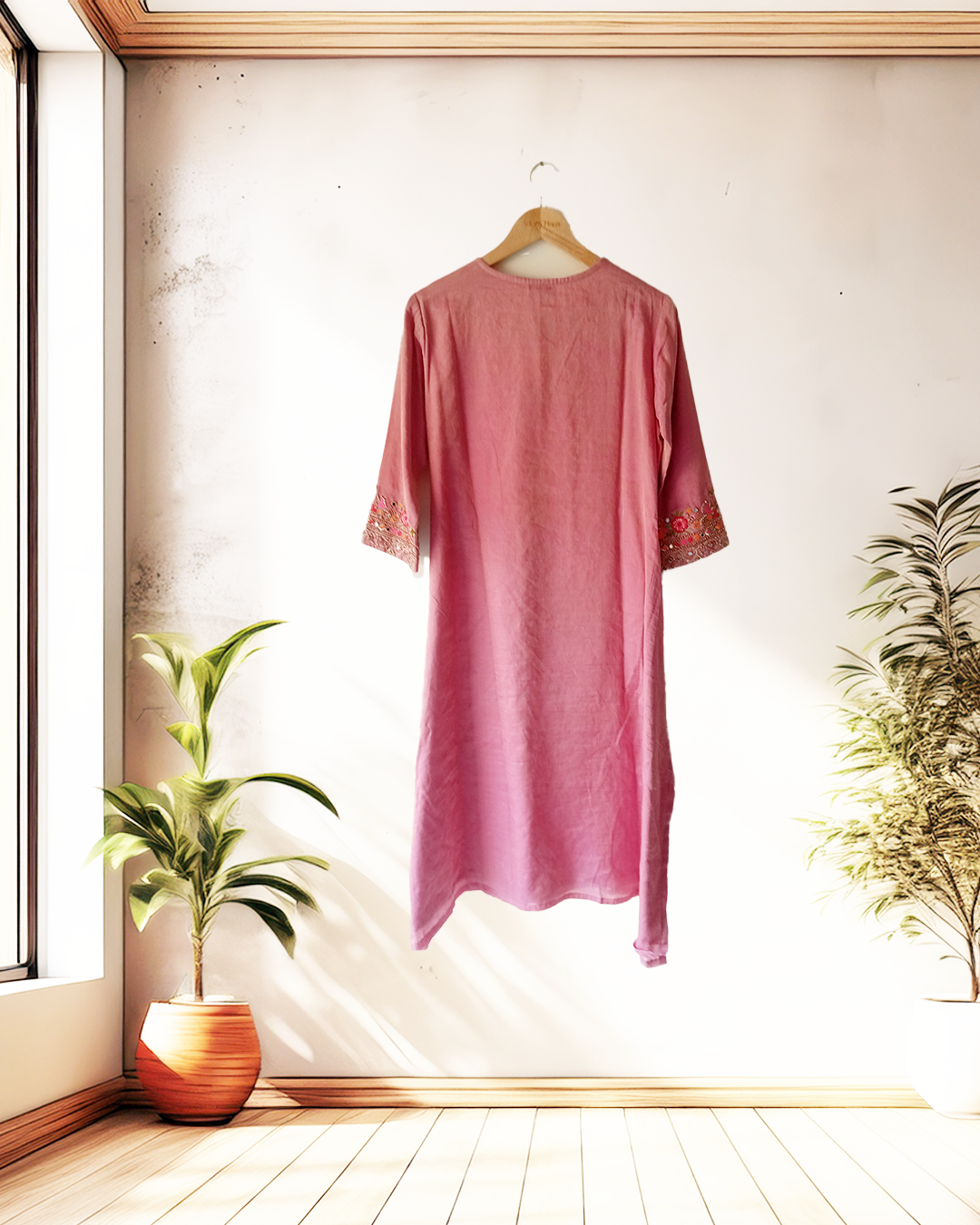 Rose Dust Hand-Embroidered Kurta Set