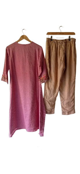 Rose Dust Hand-Embroidered Kurta Set