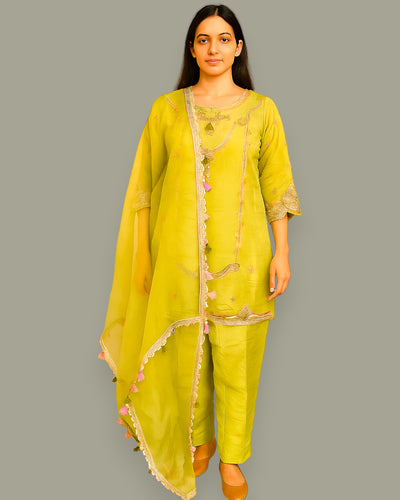 Sage Bloom Embroidered Kurta Set