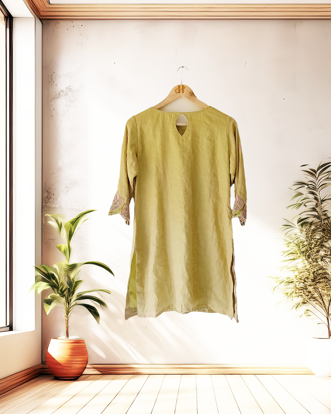 Sage Bloom Embroidered Kurta Set