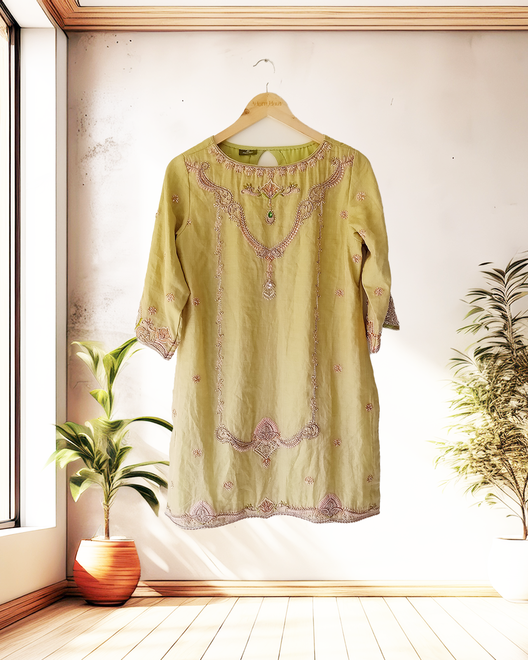 Sage Bloom Embroidered Kurta Set