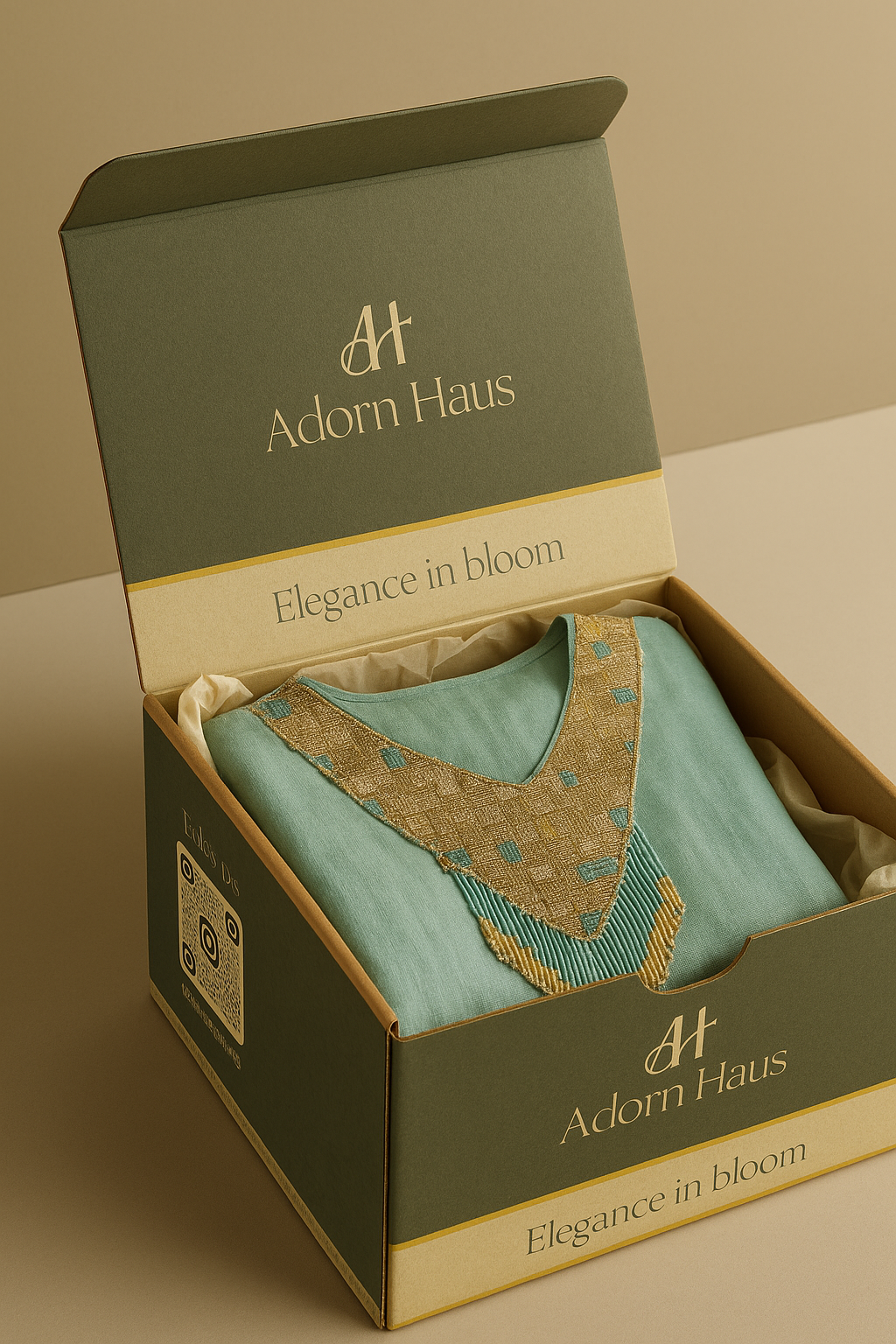 Aqua Serenity Kaftan Set