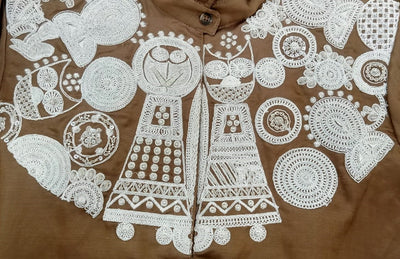 Brown Lace Yoke Shirt