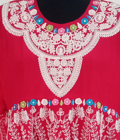 Crimson Embroidered Set