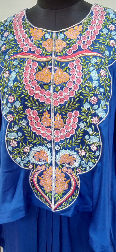 Royal Blue Garden Drape Kurta Set