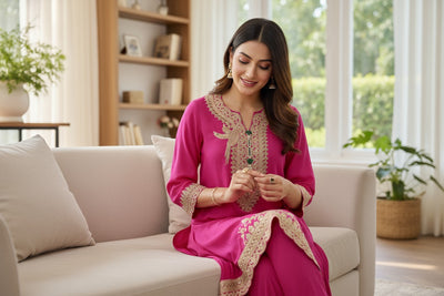 Festive High-Low Embroidered Kurta