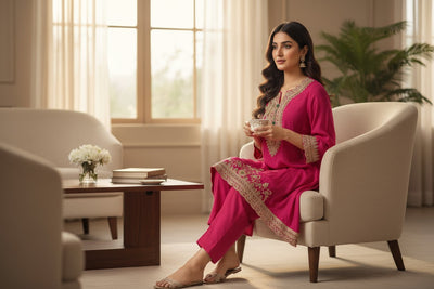 Festive High-Low Embroidered Kurta