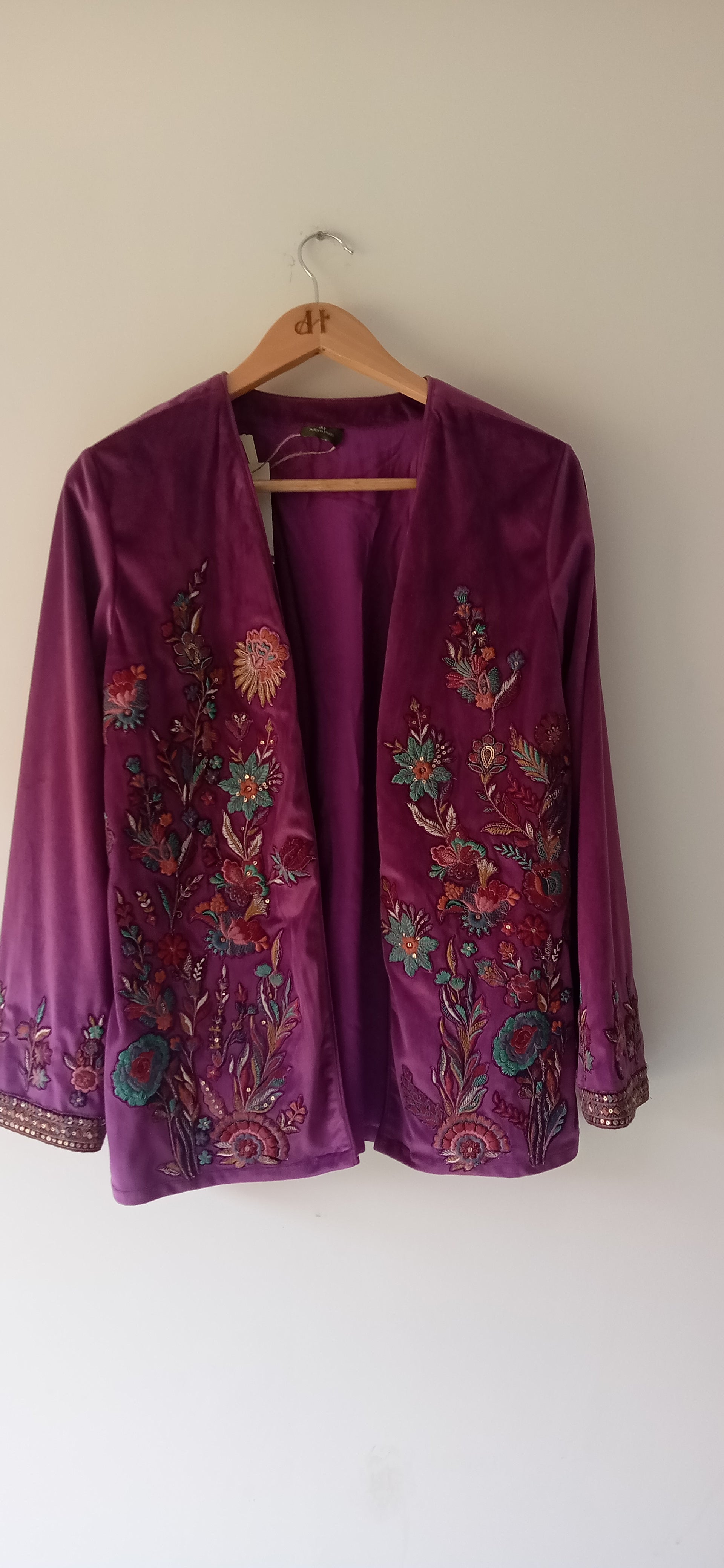 Violet Coast Embroidered Linen Jacket