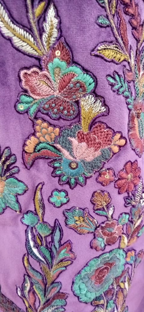 Violet Coast Embroidered Linen Jacket