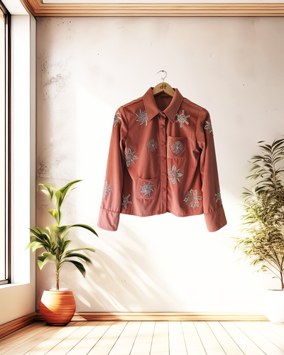 Terracotta Starburst Embellished Jacket