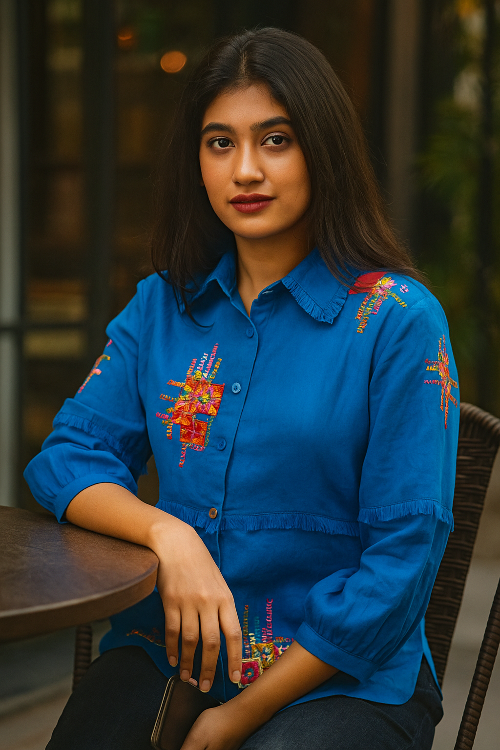 Azure Patch Handcrafted Shirt