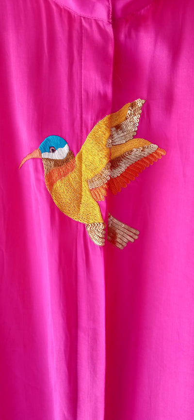 Fuchsia Hummingbird Tunic Shirt