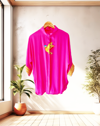 Fuchsia Hummingbird Tunic Shirt