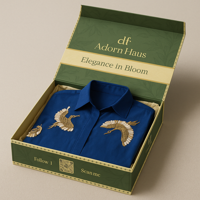 Royal Crane Embroidered Shirt