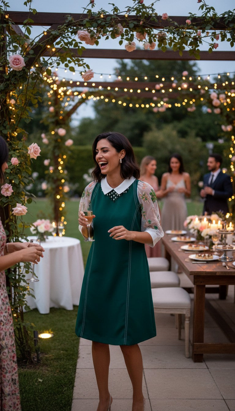 Emerald-Giraffe-Embroidered-Collar-Dress