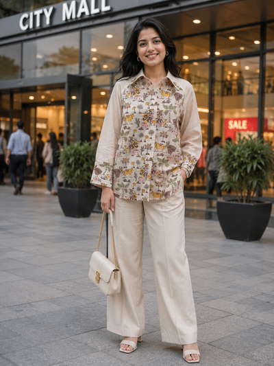 Embroidered raglan sleeve shirt