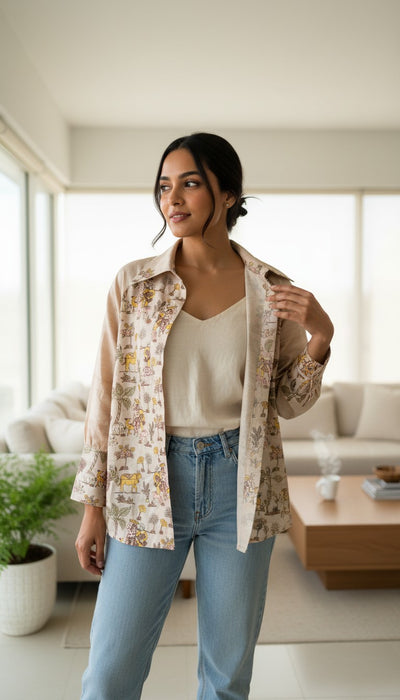 Embroidered raglan sleeve shirt
