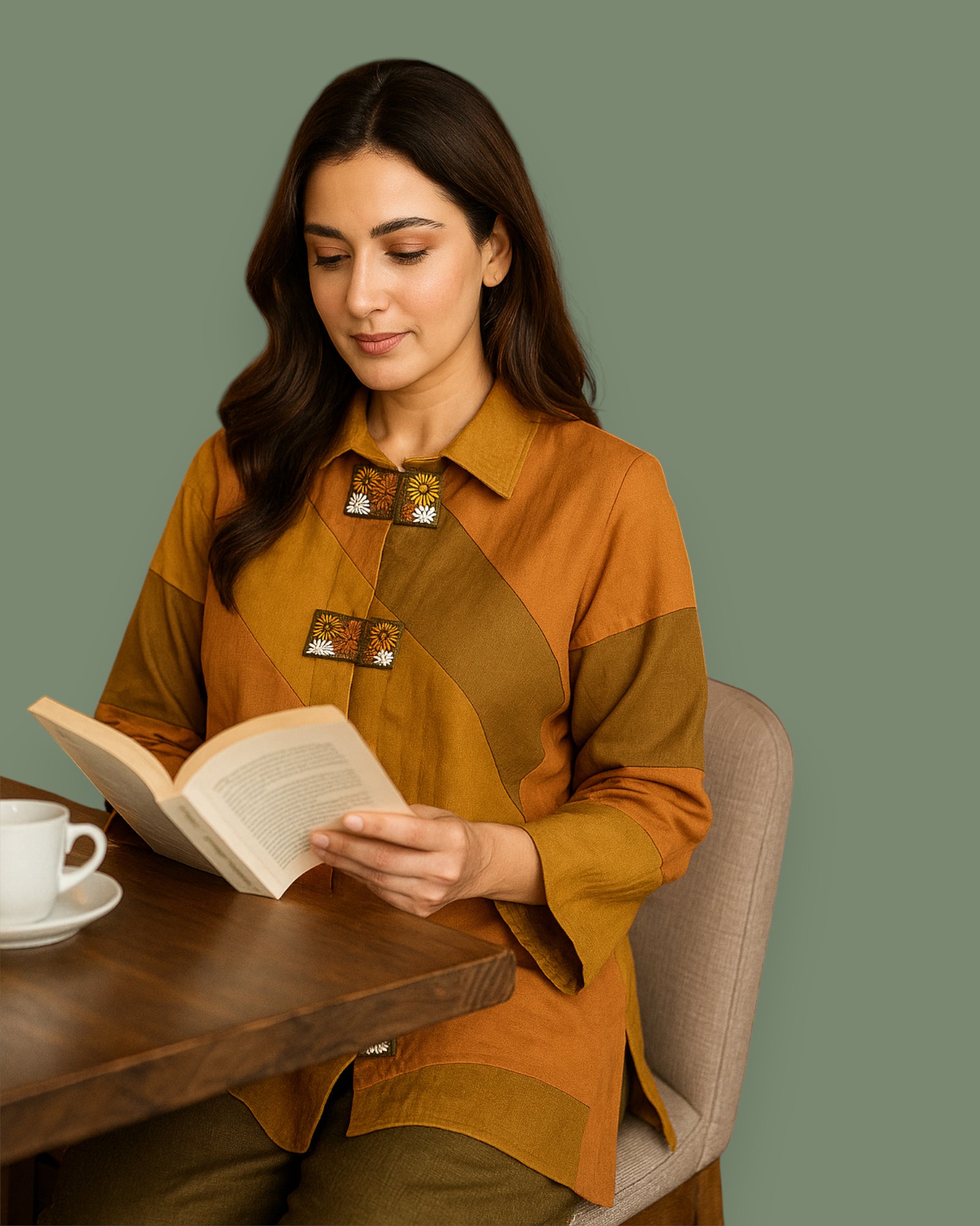 women wear colorful co-od set with embroidery