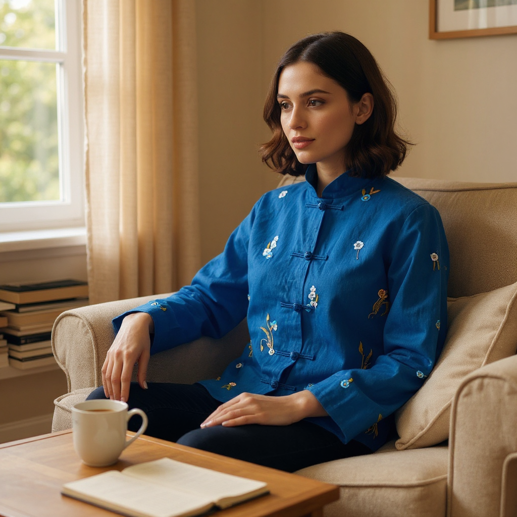 Sapphire Heritage Mandarin Shirt