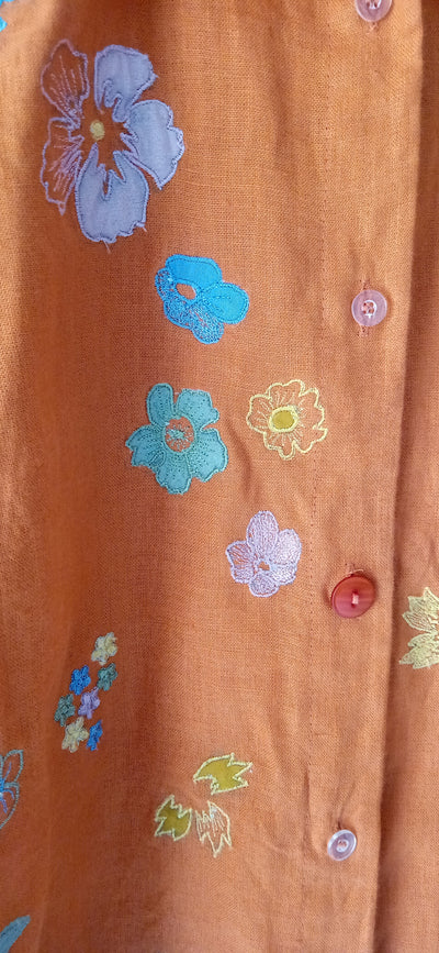 Amber Bloom Floral Linen Shirt