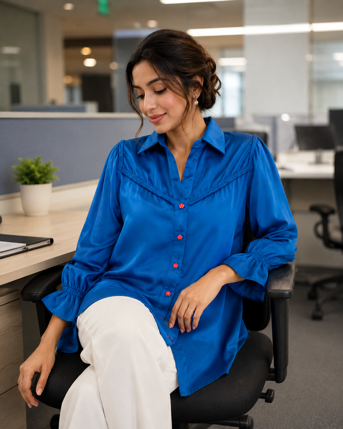 braided yoke shirt