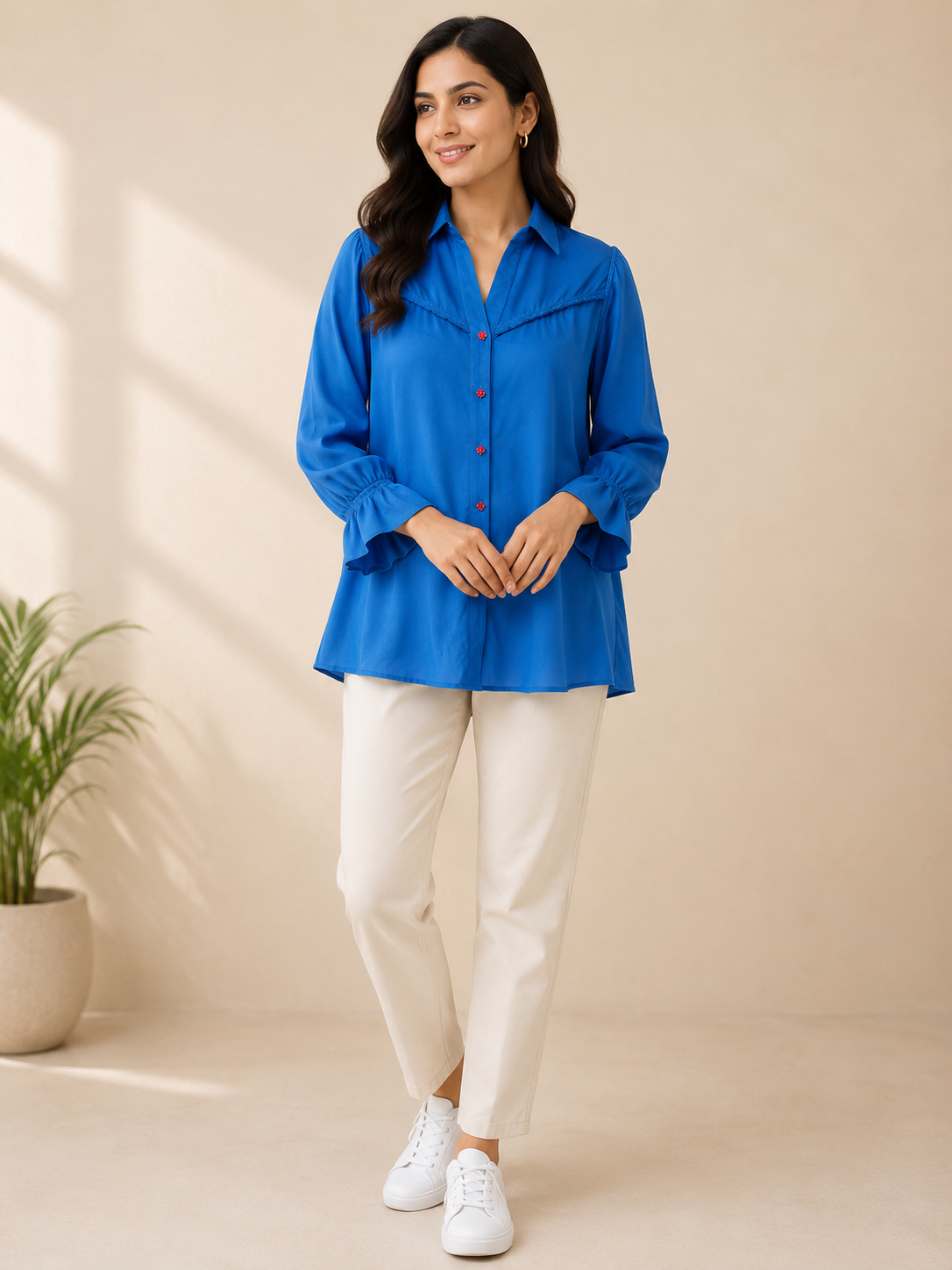 braided yoke shirt