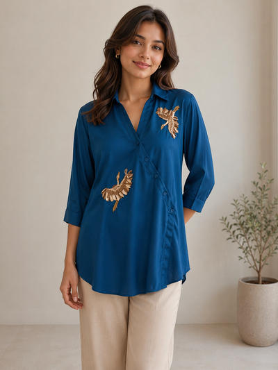 blue-crane-embroidered-wrap-shirt