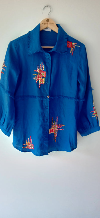 Azure Patch Handcrafted Shirt