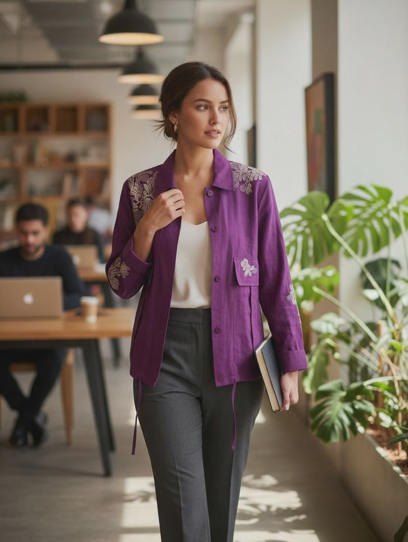 a model wear jacket and walk